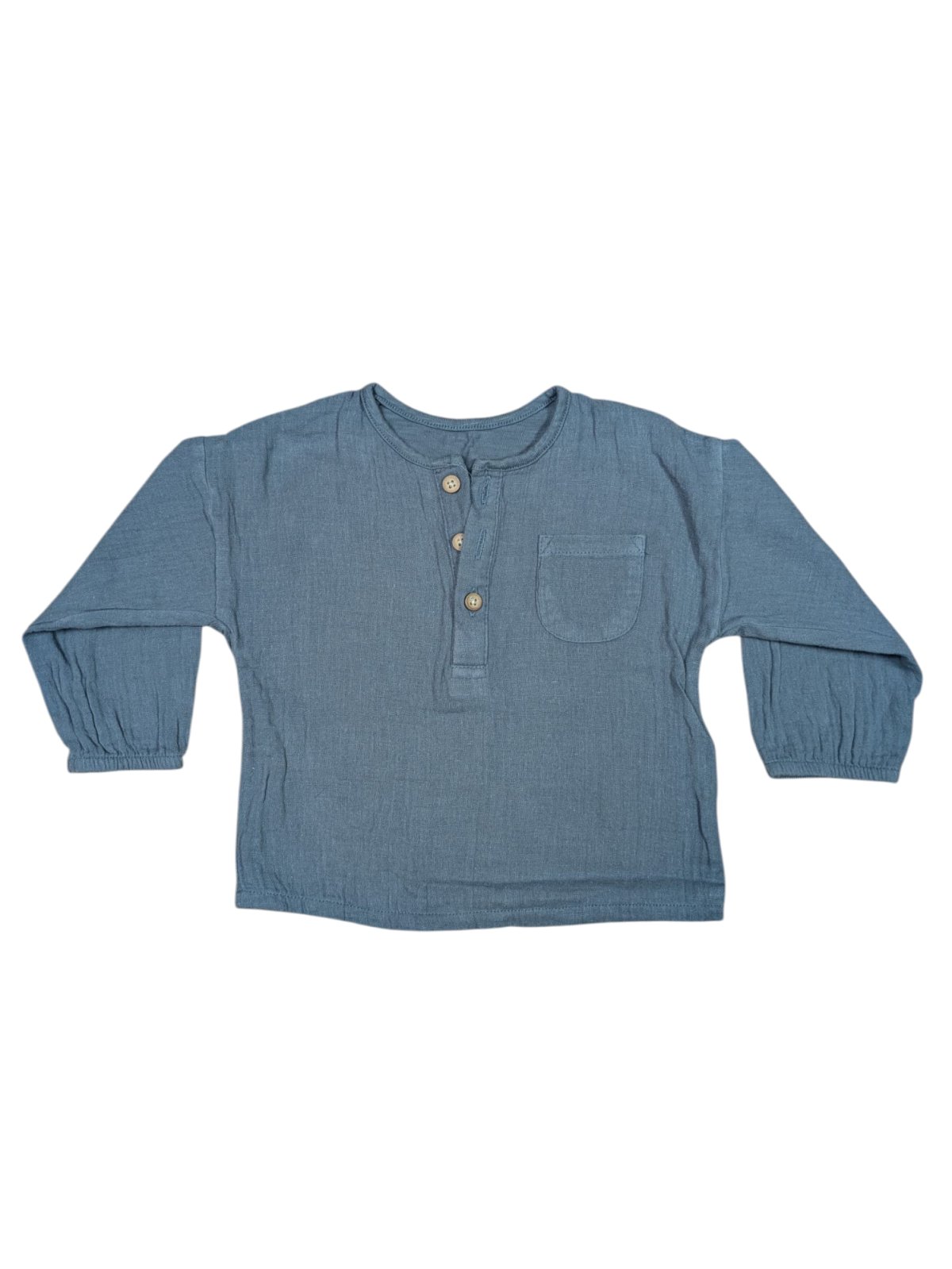 Modré triko s dlouhým rukávem a kapsičkou secondhand George